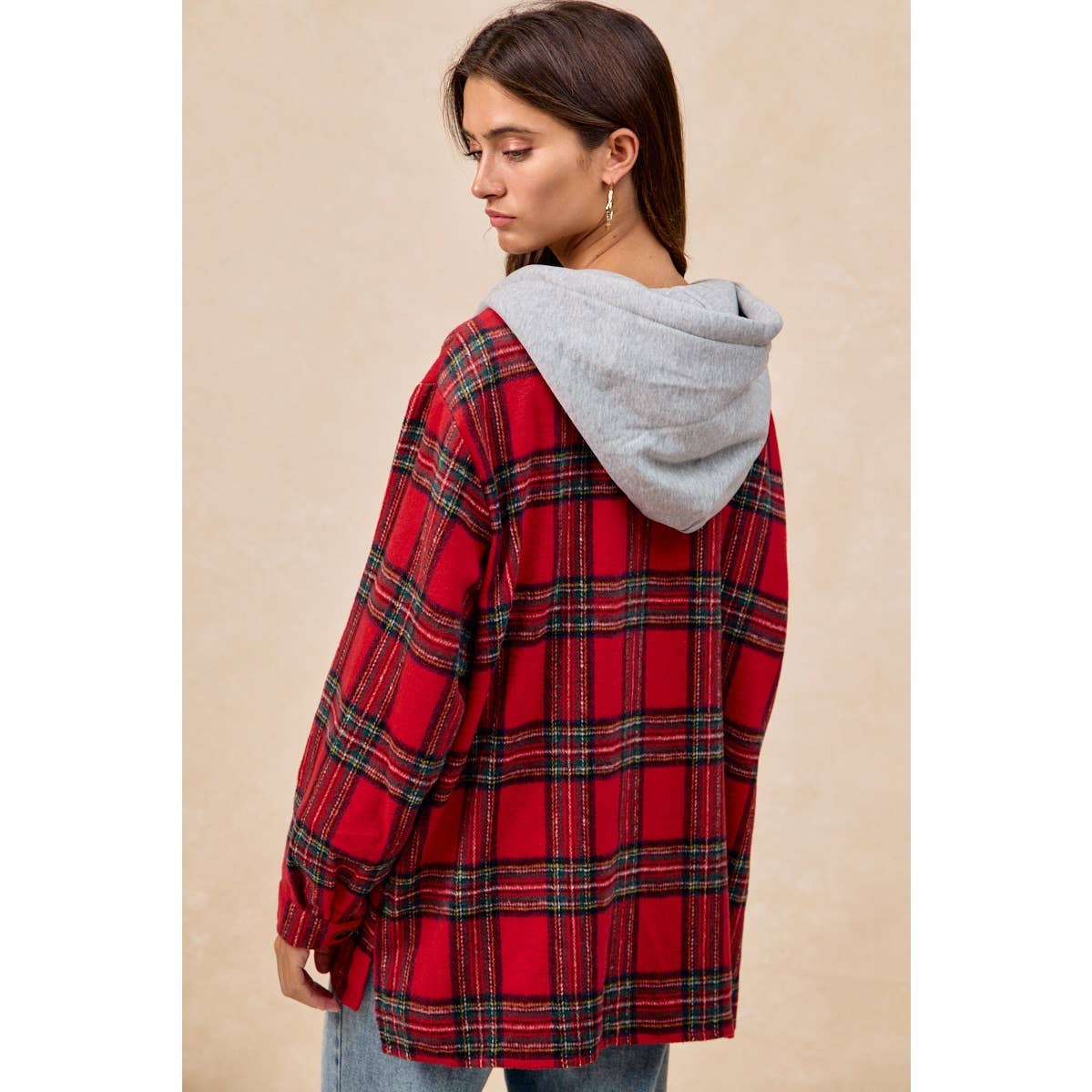 PLAID HOODIE SHIRT