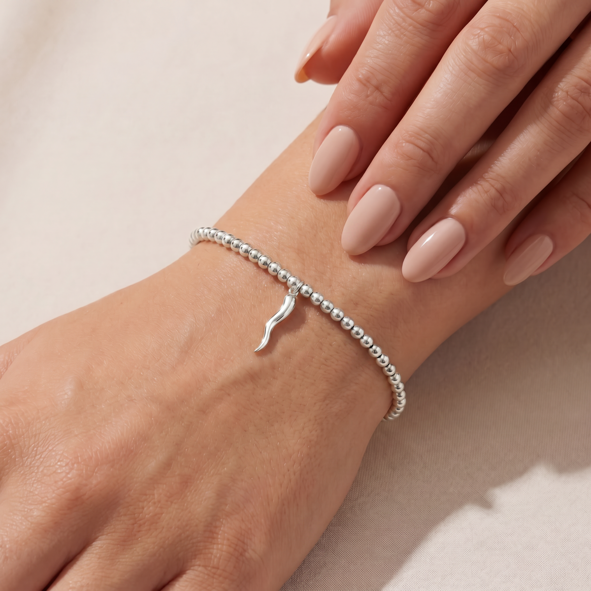 Italian Horn Charm | sterling silver bracelet