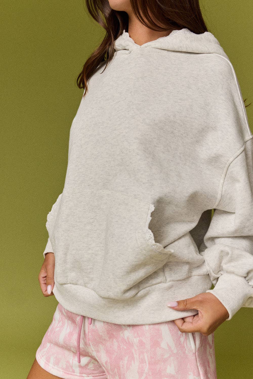 Lounge Hoodie w/ Lace Detail