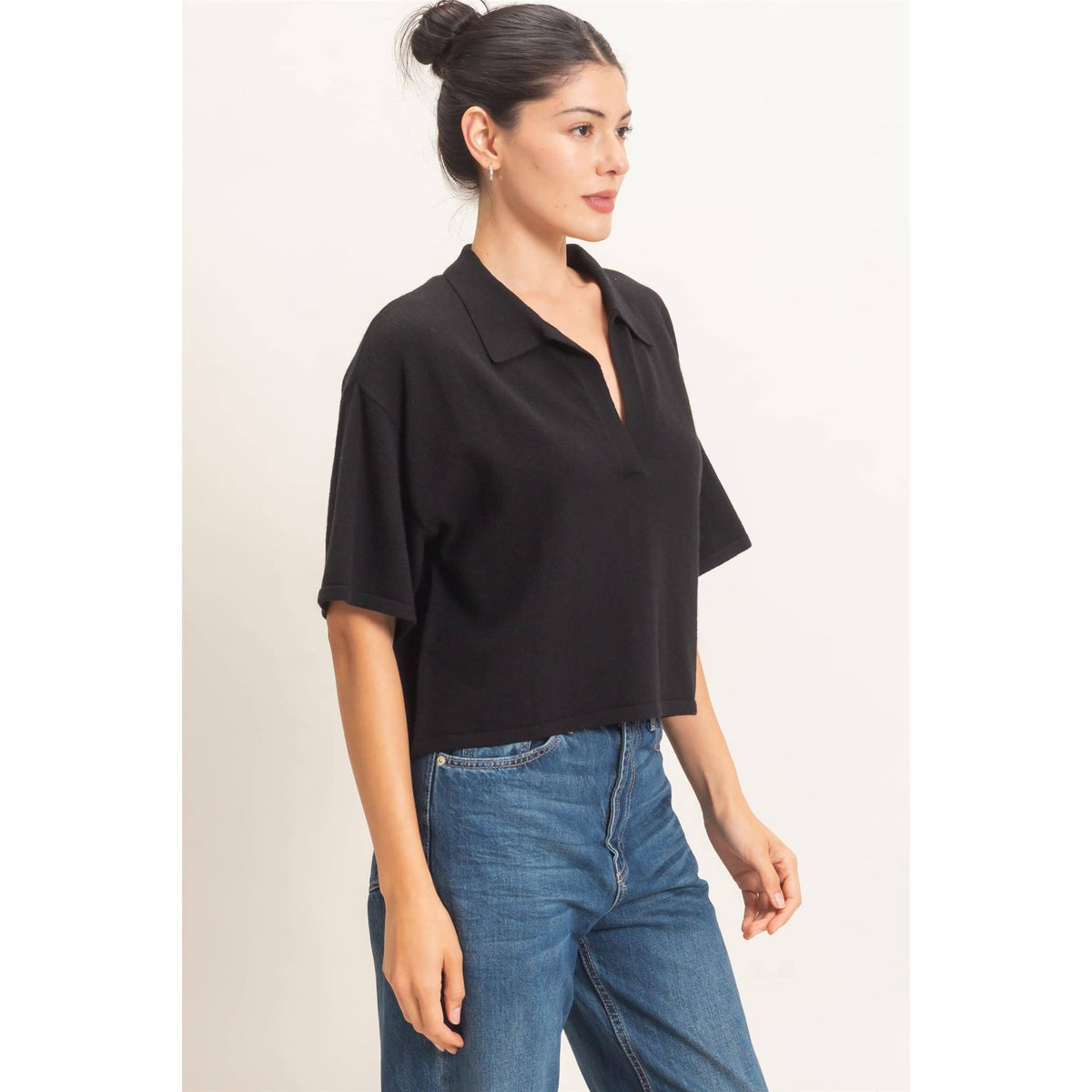 Collared V-Neck Sweater