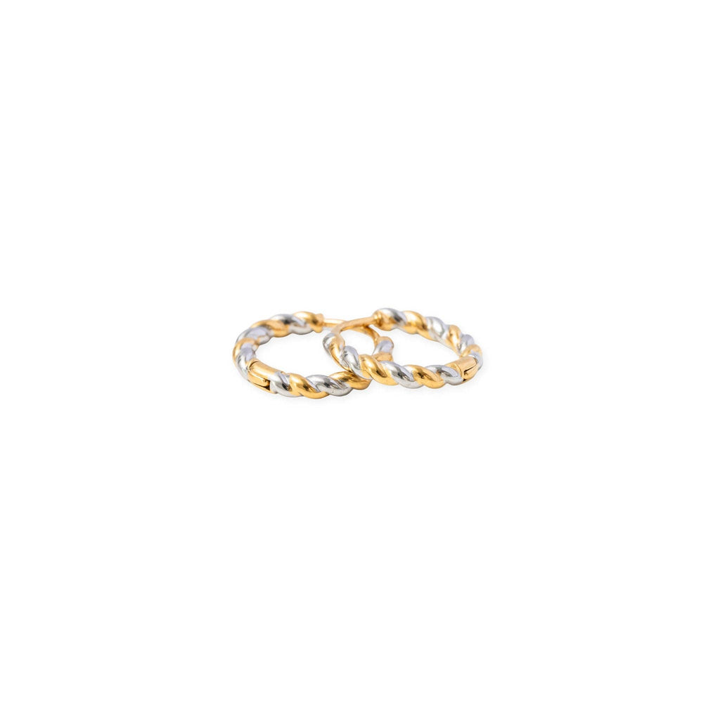 Mixed Metal Twisted Hoop