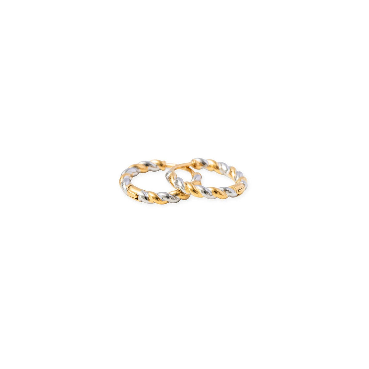 Mixed Metal Twisted Hoop