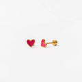Enamel Heart NEON PINK STUDS