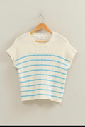 Sleeveless Ribbed Striped Top