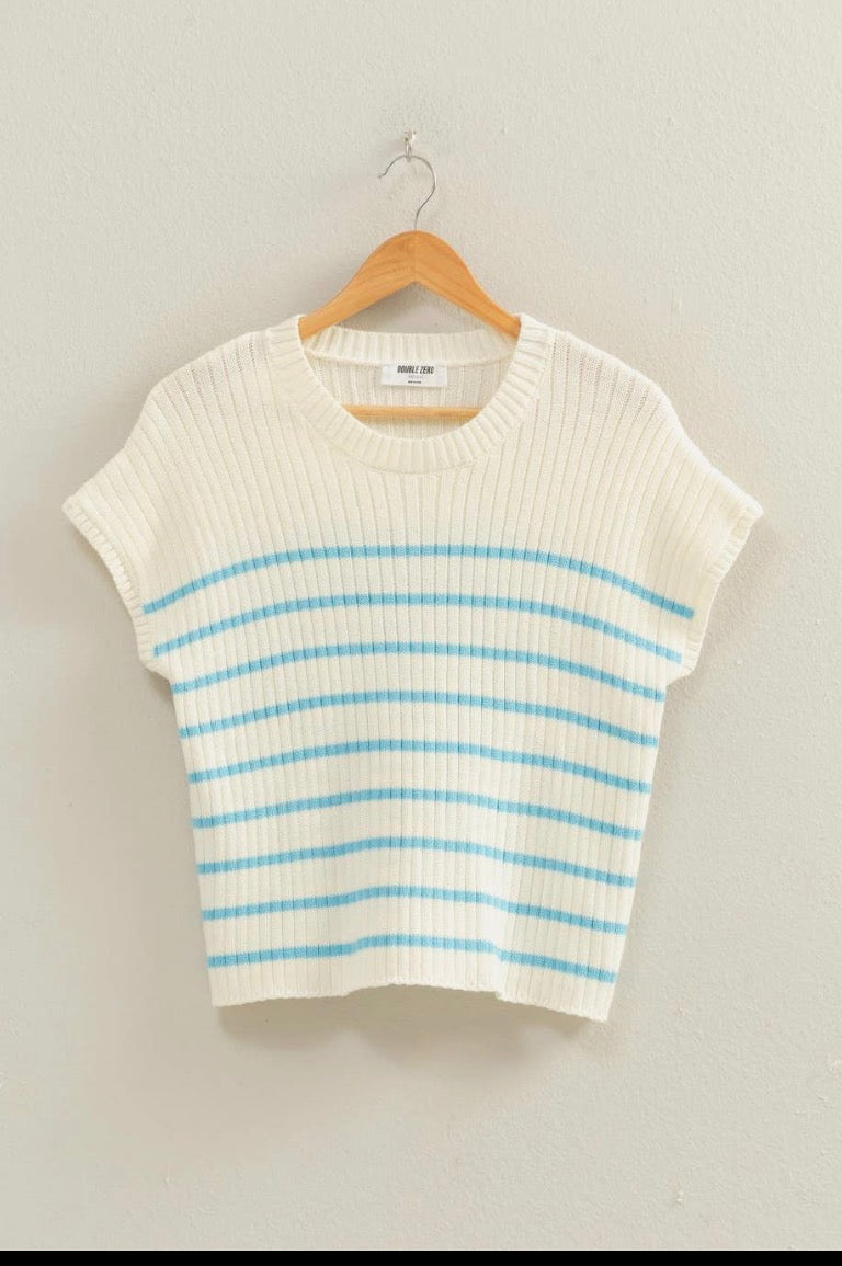Sleeveless Ribbed Striped Top
