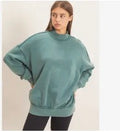 TEAL MOCK SWEATSHIRT