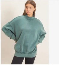 TEAL MOCK SWEATSHIRT