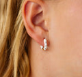 White enamel diamond hoop
