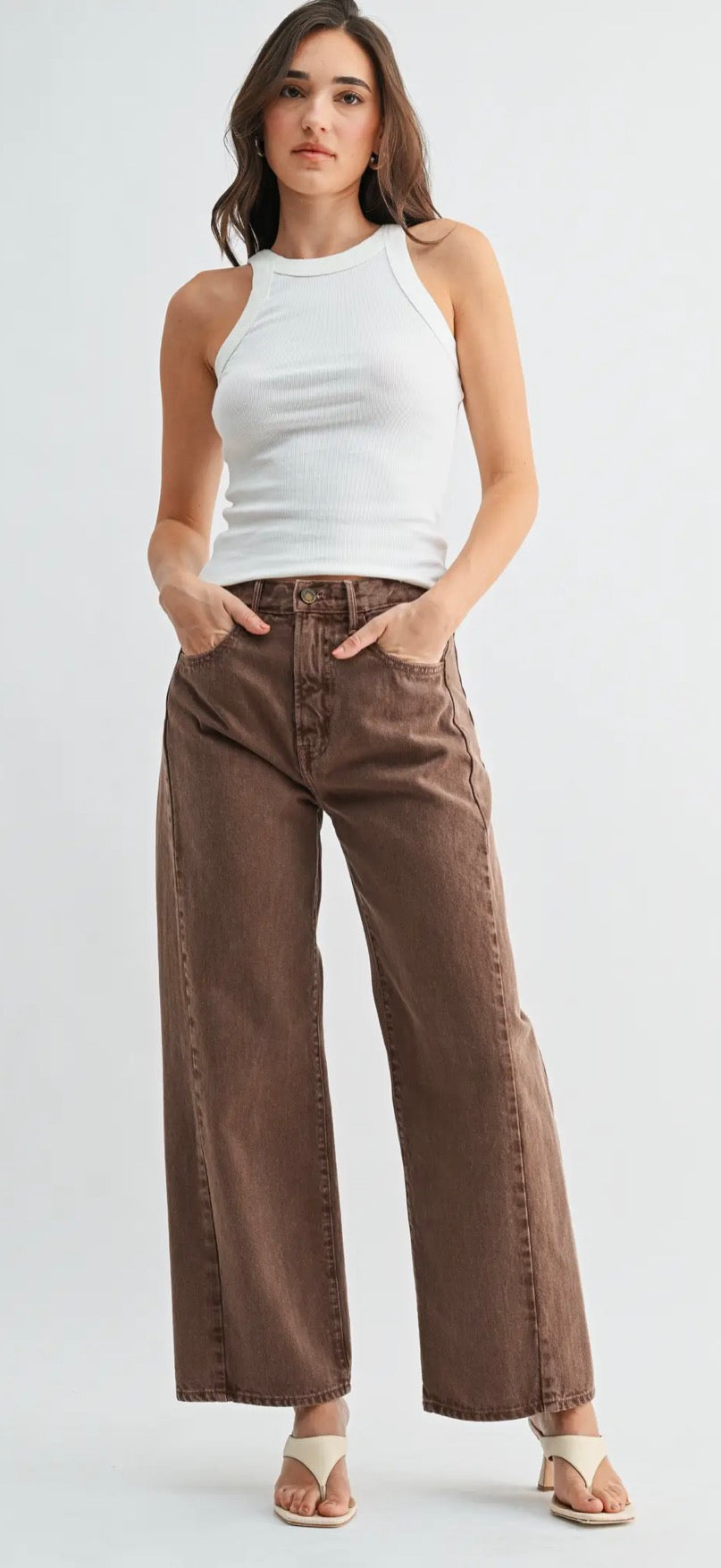 Vintage Brown Barrel Jean Twist