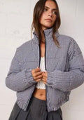 gingham puffer jacket