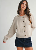 Textured Button Front Cardigan