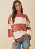 Oversized Color Block Long Sleeve