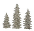 White glittered tree set 9.5"
