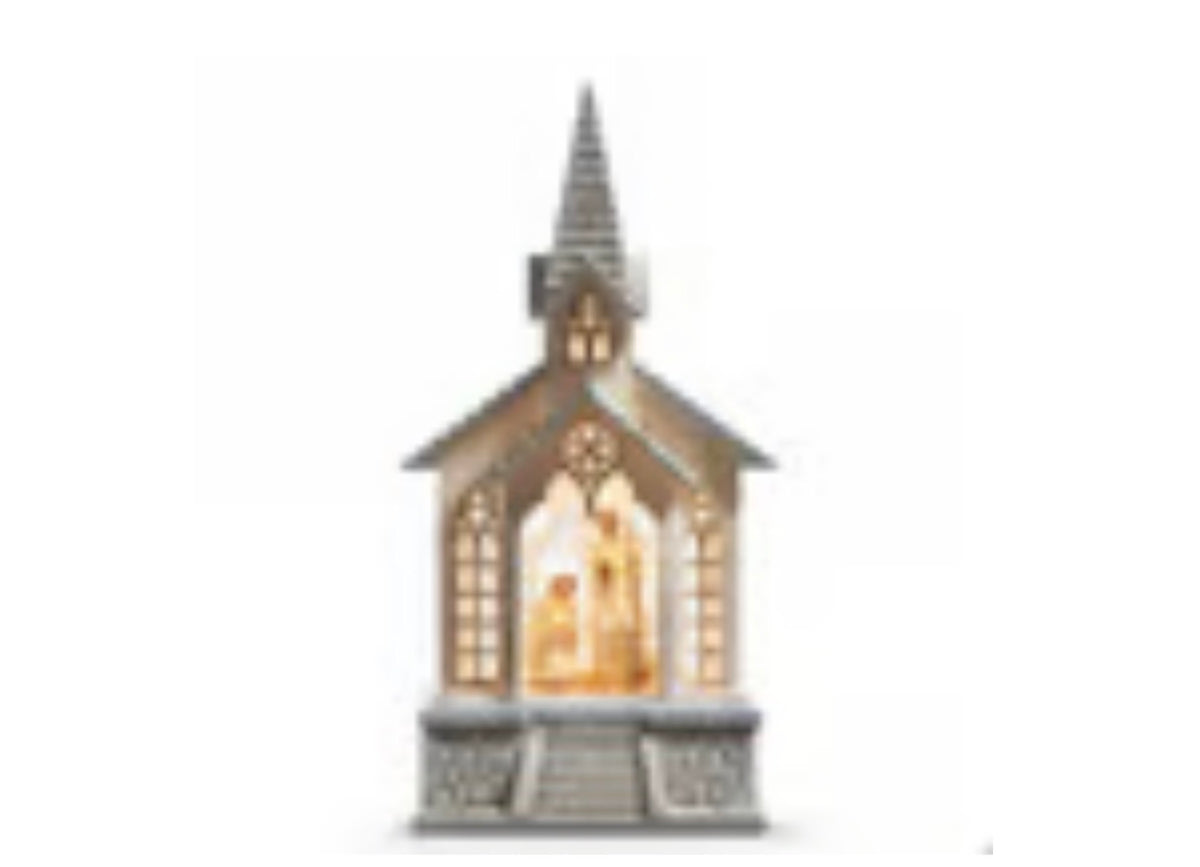 Holy family musical lighted water church