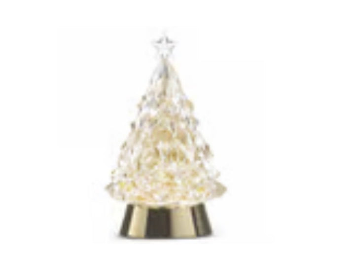 8.5" lighted tree with glitter