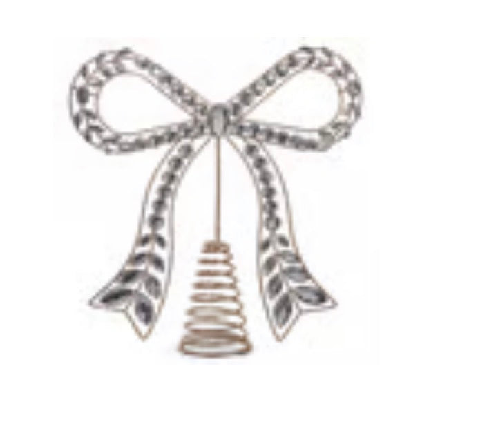 clear jeweled bow tree topper