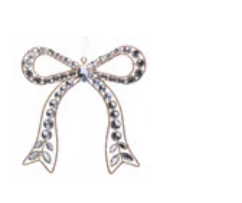 7.25" clear jeweled bow ornament