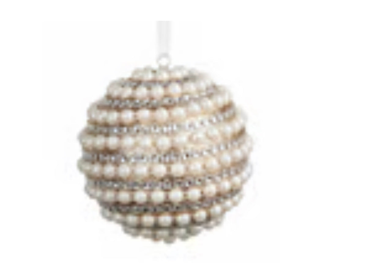 4" pearled ball ornament