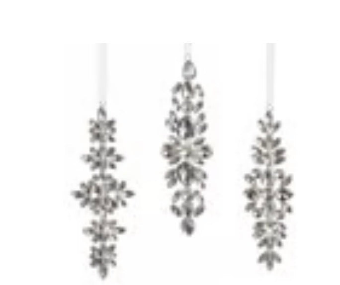6.5" clear jewel drop ornament