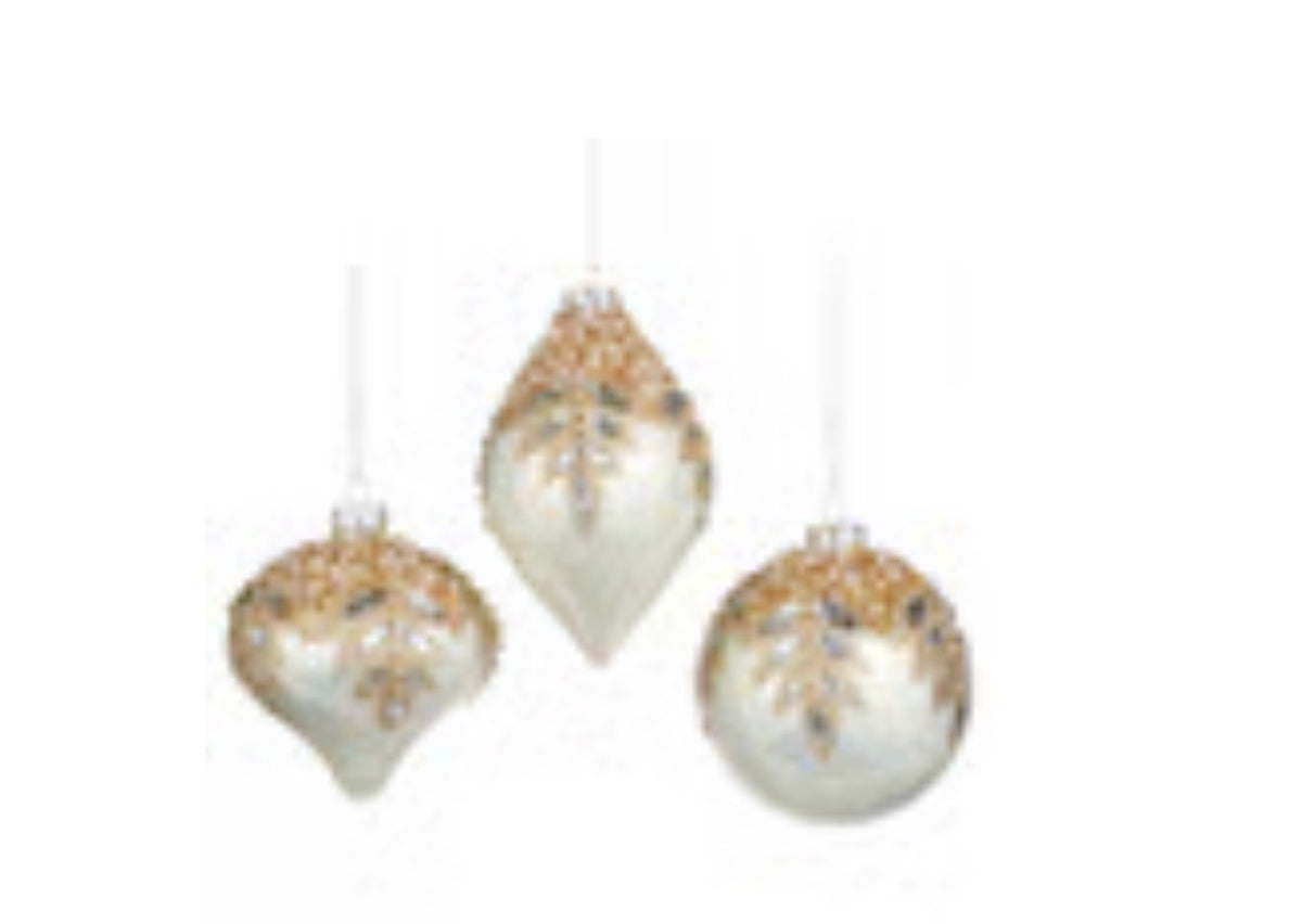 white gem encrusted ornament