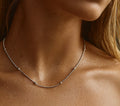 BEADED BALL NECKLACE SILVER