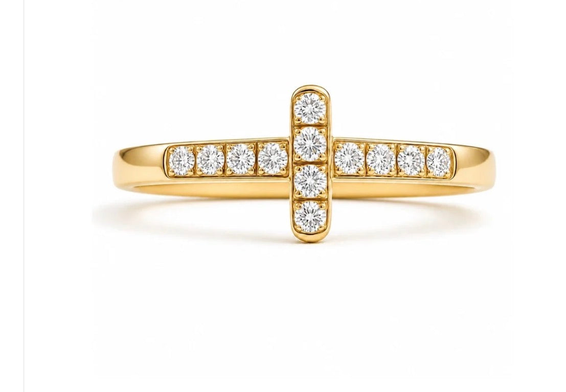 SIDEWAYS CROSS RING