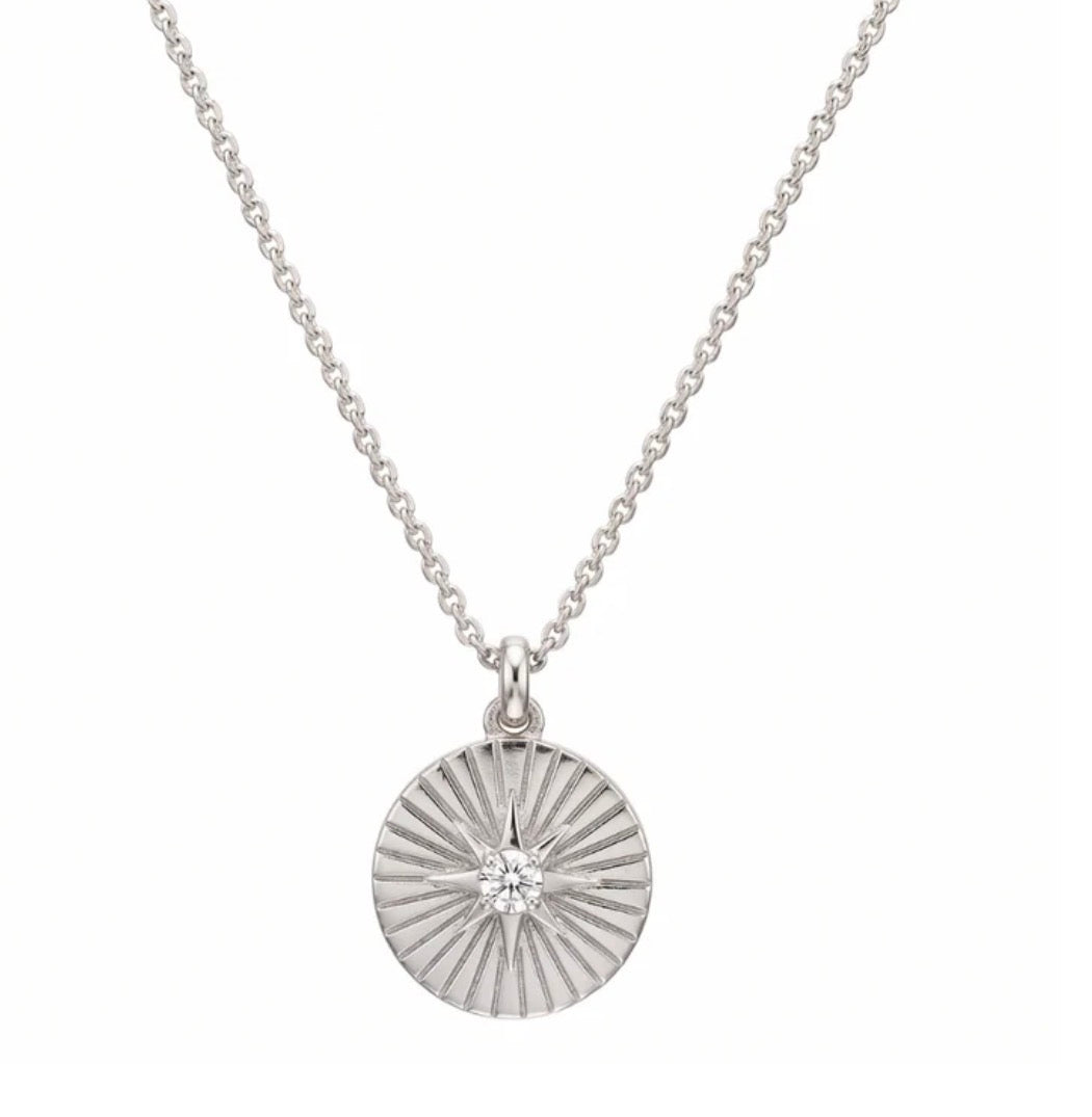 sunburst necklace silver