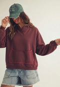 FRONT POCKET BUTTON UP SWEATSHIRT