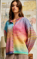 RAINBOW STRIPED CARDIGAN