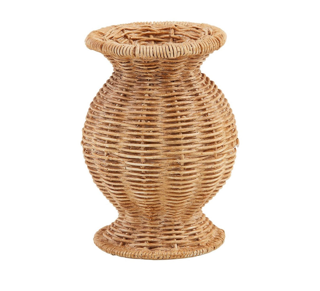 Wide basket vase