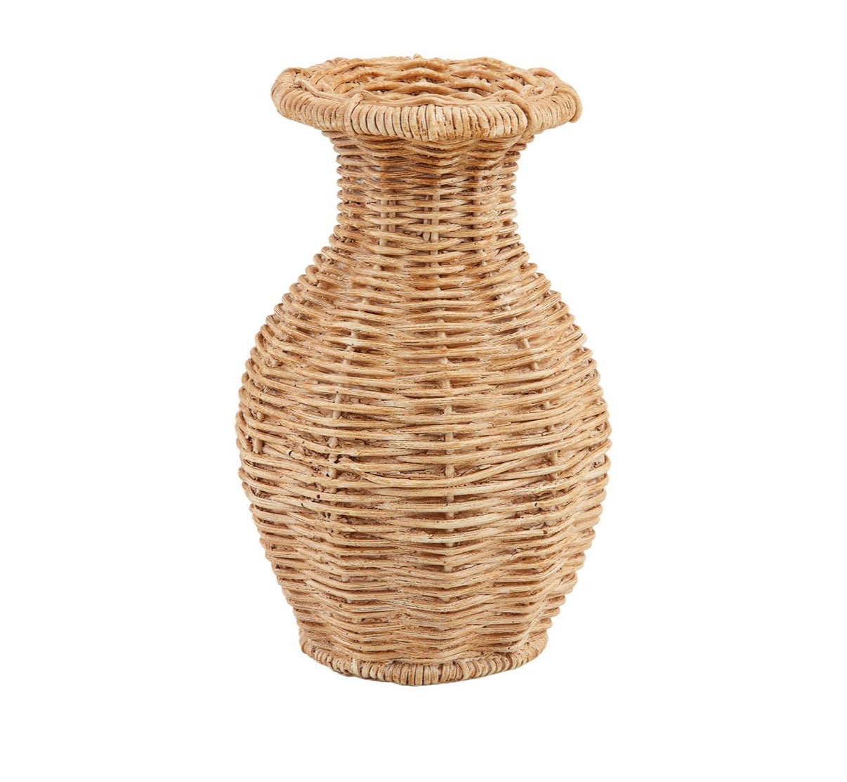 Flared basket weave vase