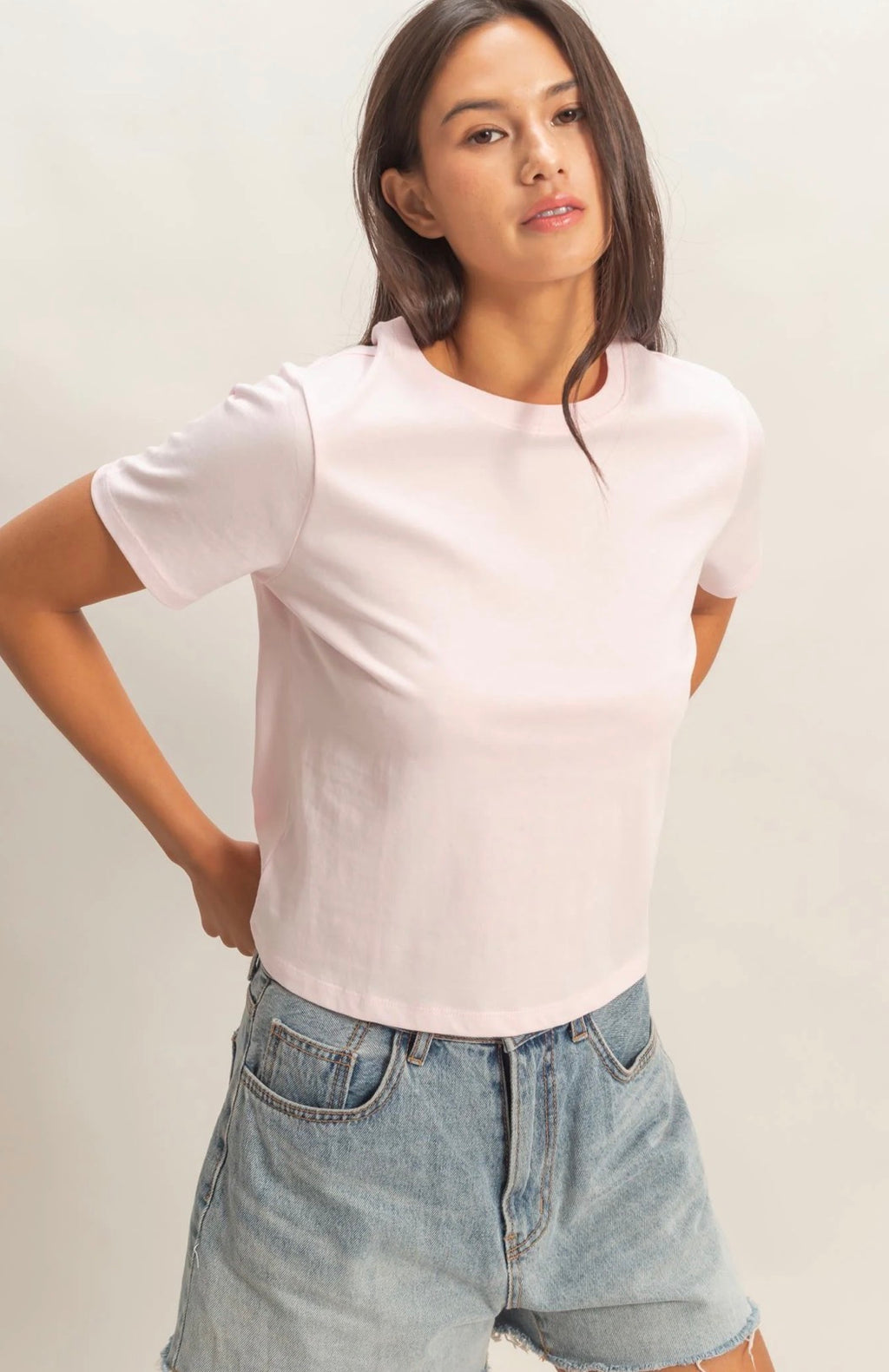 Crew neck cotton t-shirt
