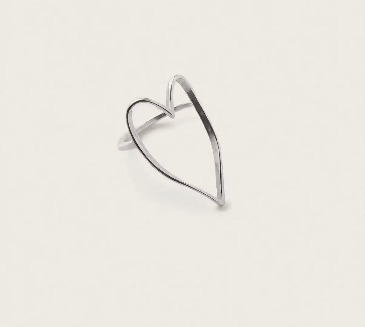 Waterproof Silver Heart Ring
