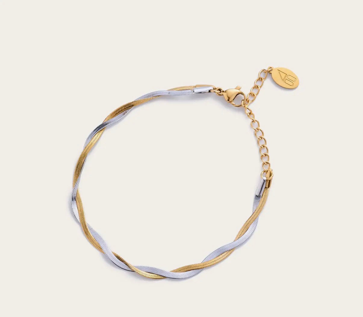 Mixed Metal Herringbone Bracelet