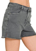Ash Black Frayed Cutoff Shorts