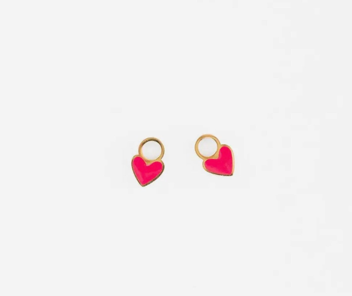 ENAMEL HEART CHARM EARRING