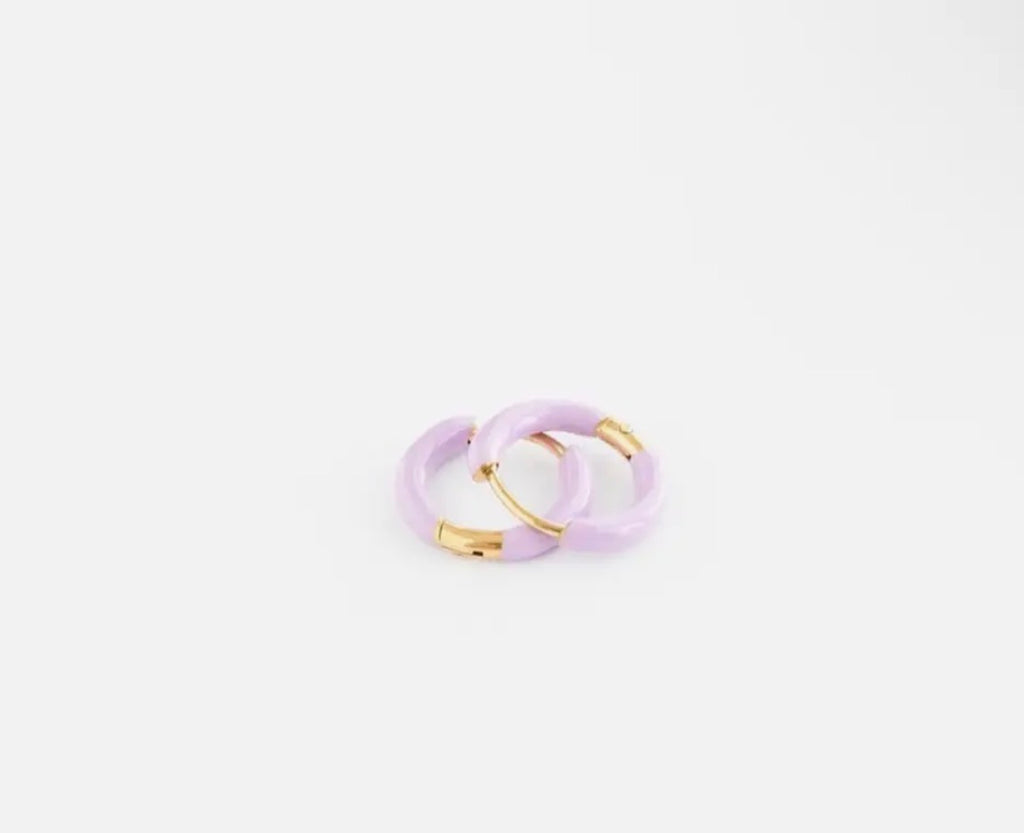 ENAMEL HOOP EARRING