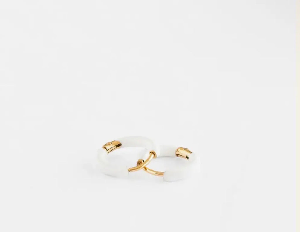 ENAMEL HOOP EARRING
