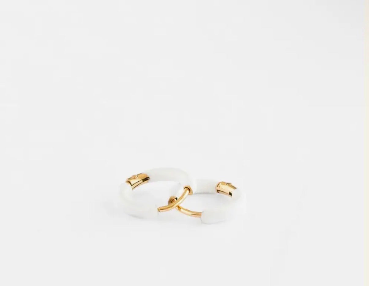 ENAMEL HOOP EARRING