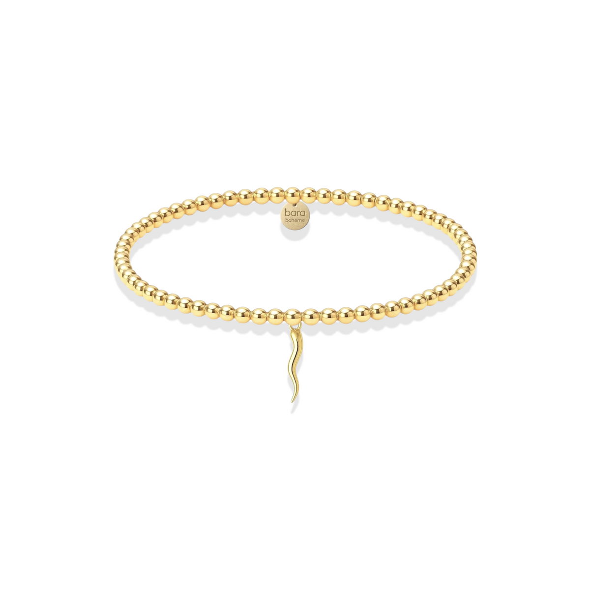 Italian Horn Charm | Gold Filled Beaded Bracelet