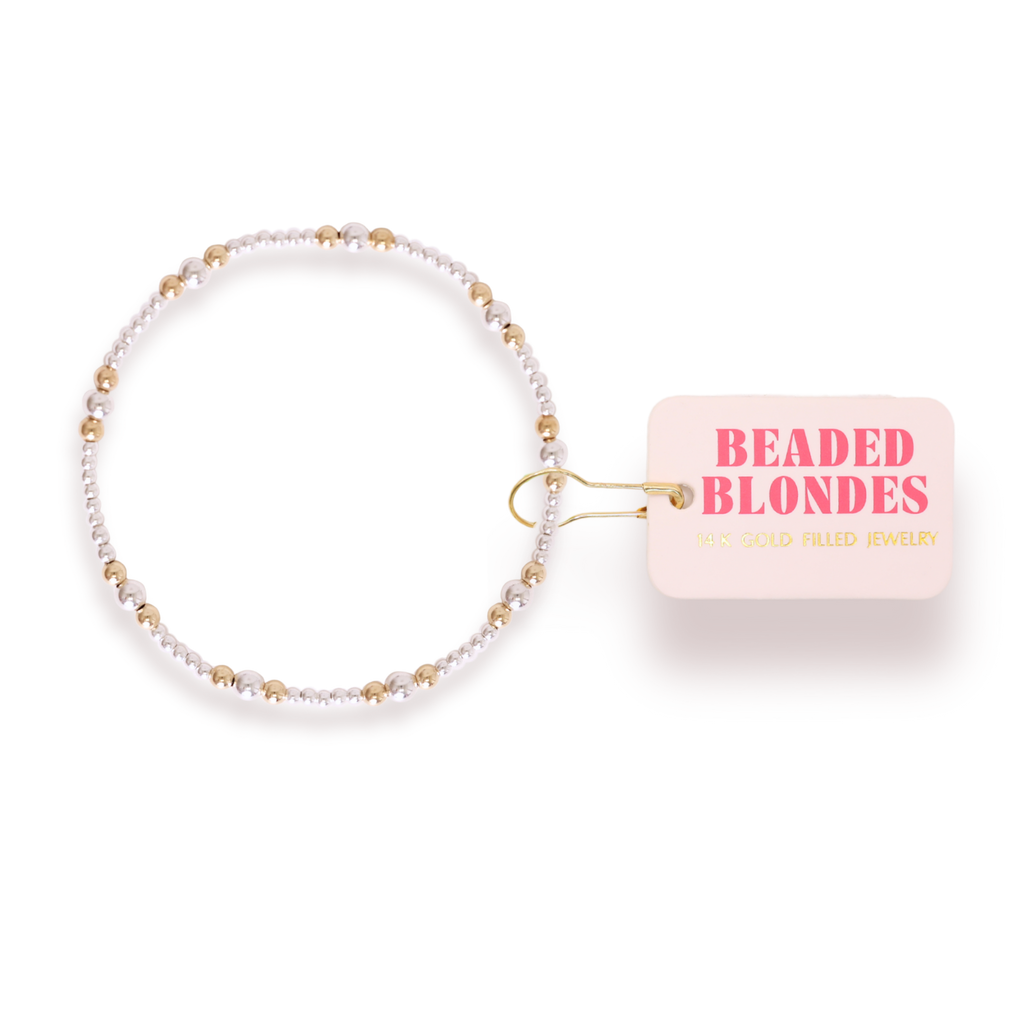 Dainty Sutton Bracelet in Silver with Gold