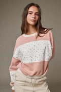 FLORAL PRINT COLOR CONTRAST TOP