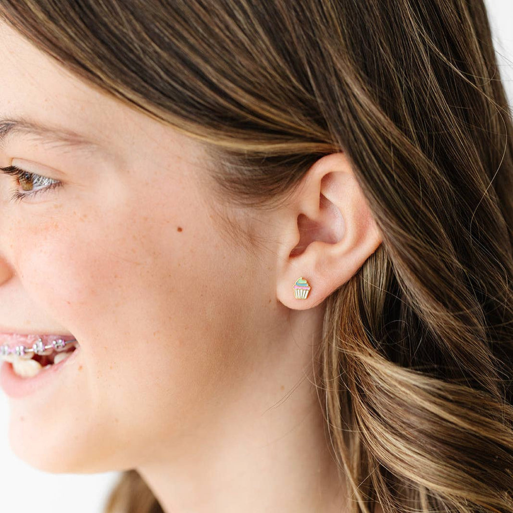 Rainbow Cupcake Stud Earrings