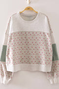 Floral Patchwork Contrast Sweatshirt